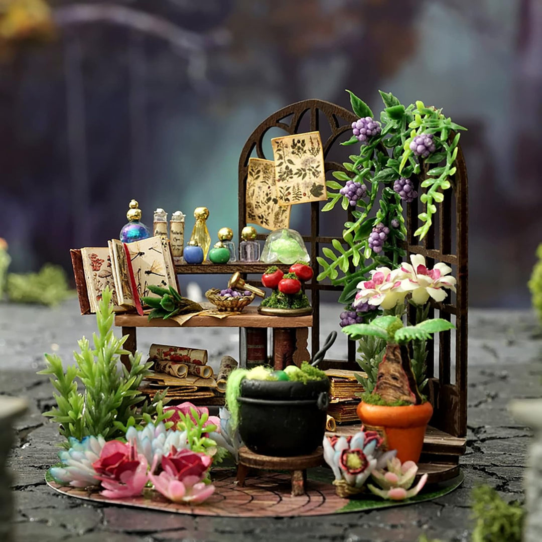 Cuteefun DIY Miniatur Haus Puppenhaus Kit mit Staubabdeckung &amp; LED Licht | DIY Holz Traum Flasche Ki