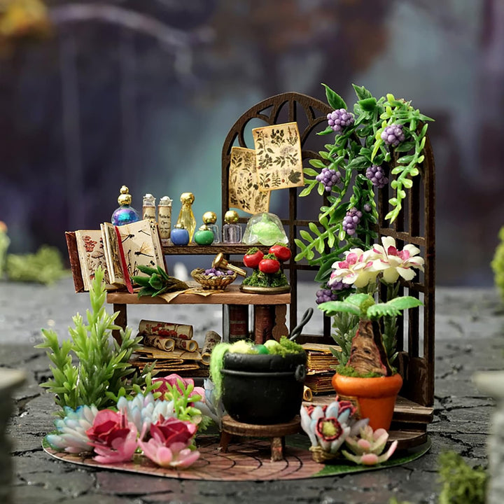 Cuteefun DIY Miniatur Haus Puppenhaus Kit mit Staubabdeckung &amp; LED Licht | DIY Holz Traum Flasche Ki