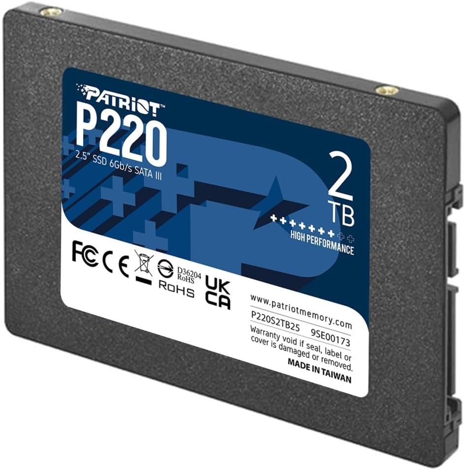 Patriot Memory P220 Internes Solid State Drive 2TB SSD SATA 3 2,5 Zoll