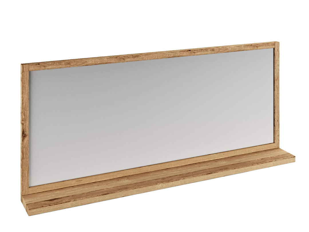 Woodkings Sydney Spiegel I Badspiegel 138x60 cm mit Ablage I Wildeiche Holz Rahmen I grosser Wandspi