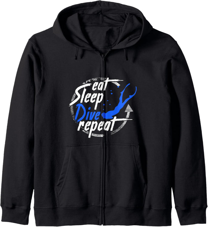 Freediving eat sleep Free dive Diving Apnea Ocean Sea Kapuzenjacke