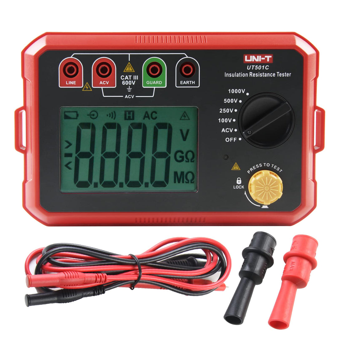 UNI-T UT501C Isolationswiderstandsmessgerät 1000V 5GΩ Isolierung Widerstand Tester, Digitale Megohmm
