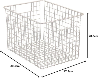 mDesign Allzweckkorb – kompakter Drahtkorb (BHT: 30,5 x 23,0 x 20,0 cm) mit Griffen – flexible Gitte
