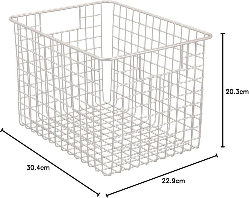 mDesign Allzweckkorb – kompakter Drahtkorb (BHT: 30,5 x 23,0 x 20,0 cm) mit Griffen – flexible Gitte