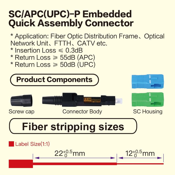 10 Stück SC APC Faser Optic Fast Connector Faser Quick Connector