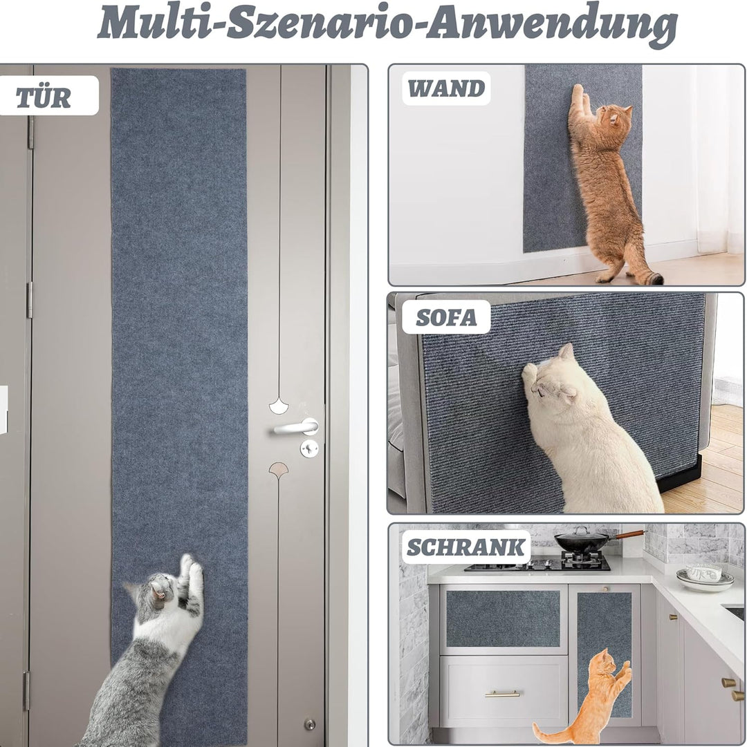 Kratzmatte für Katzen, 40x200 cm, Selbstklebende Kratzmatte aus Polyester, Wiederverwendbar, Ideal z