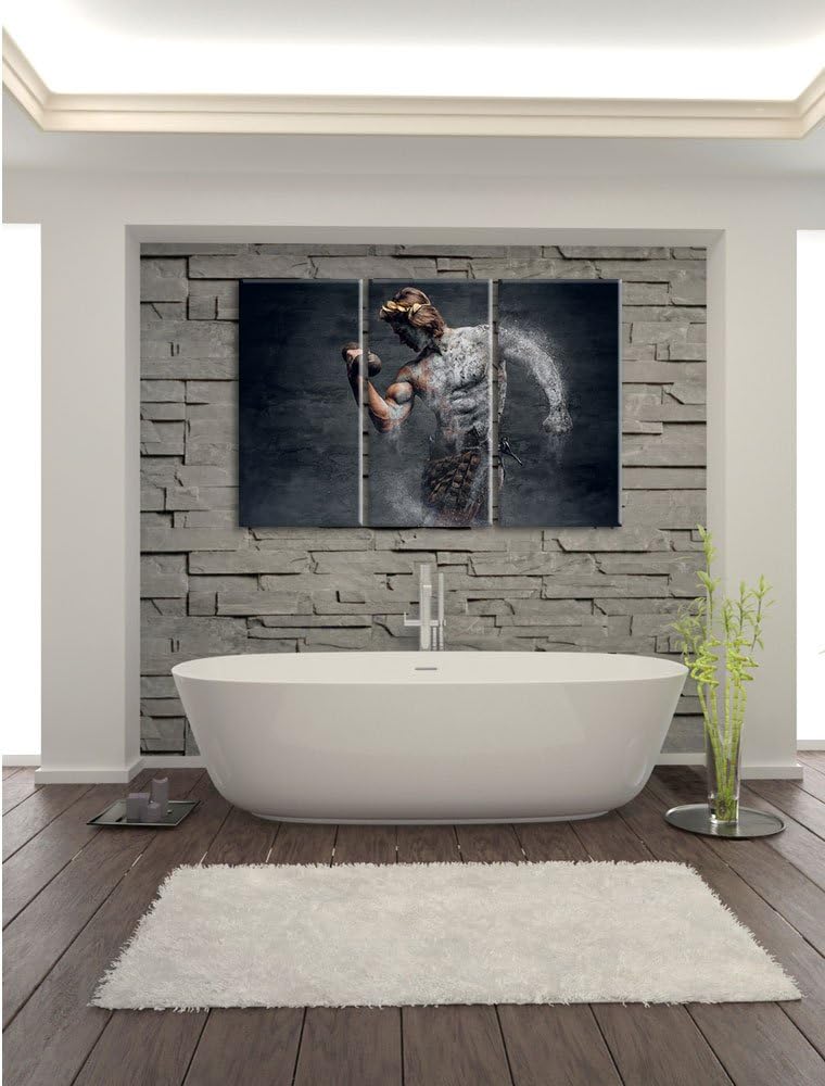 Pixxprint antiker männlicher Sportler als Leinwandbild | Grösse: 3 Teilig (120x80) | Wandbild| Kunst