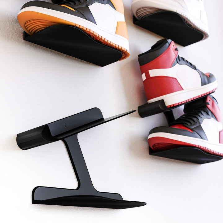 Mobilefox Sneaker Wandhalterung Schuh Regal Schwebend Wandhalter Schuhablage Display Schwarz 1 Stück