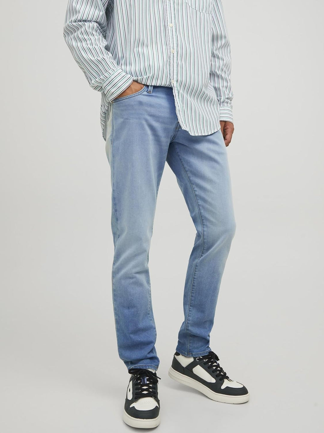 JACK &amp; JONES Male Slim Fit Jeans JJIGLENN JJICON GE 625 I.K Slim Fit Jeans 28W / 30L Blue Denim, 28W
