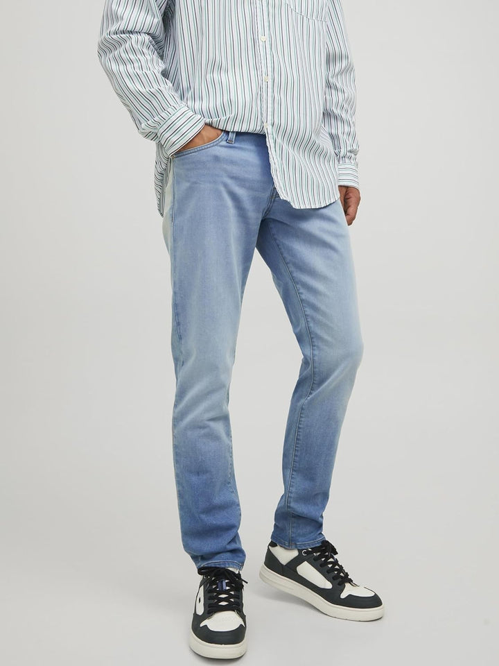 JACK &amp; JONES Male Slim Fit Jeans JJIGLENN JJICON GE 625 I.K Slim Fit Jeans 28W / 30L Blue Denim, 28W