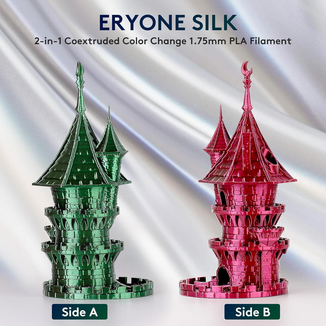 ERYONE Dual Zweifarbig PLA Filament 1.75mm, 3D Drucker Filament 1kg Spule +/- 0,02 mm, Rote und Grün