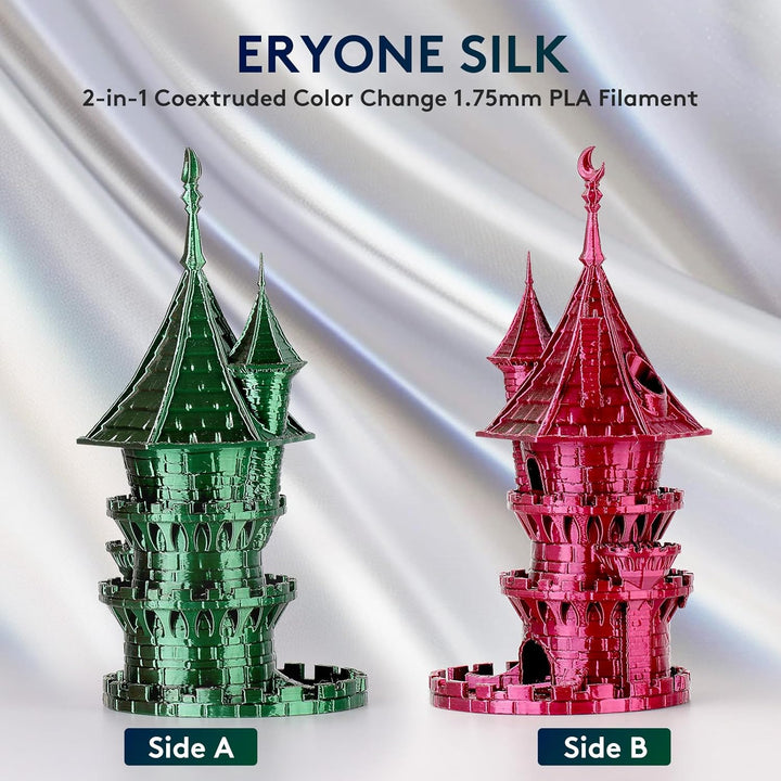 ERYONE Dual Zweifarbig PLA Filament 1.75mm, 3D Drucker Filament 1kg Spule +/- 0,02 mm, Rote und Grün