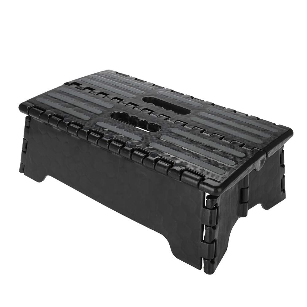 Dioche Tritthocker Klappbarer Tritthocker, tragbarer Tritthocker für oben Auto/Bad, Schwarz, 38 x 21