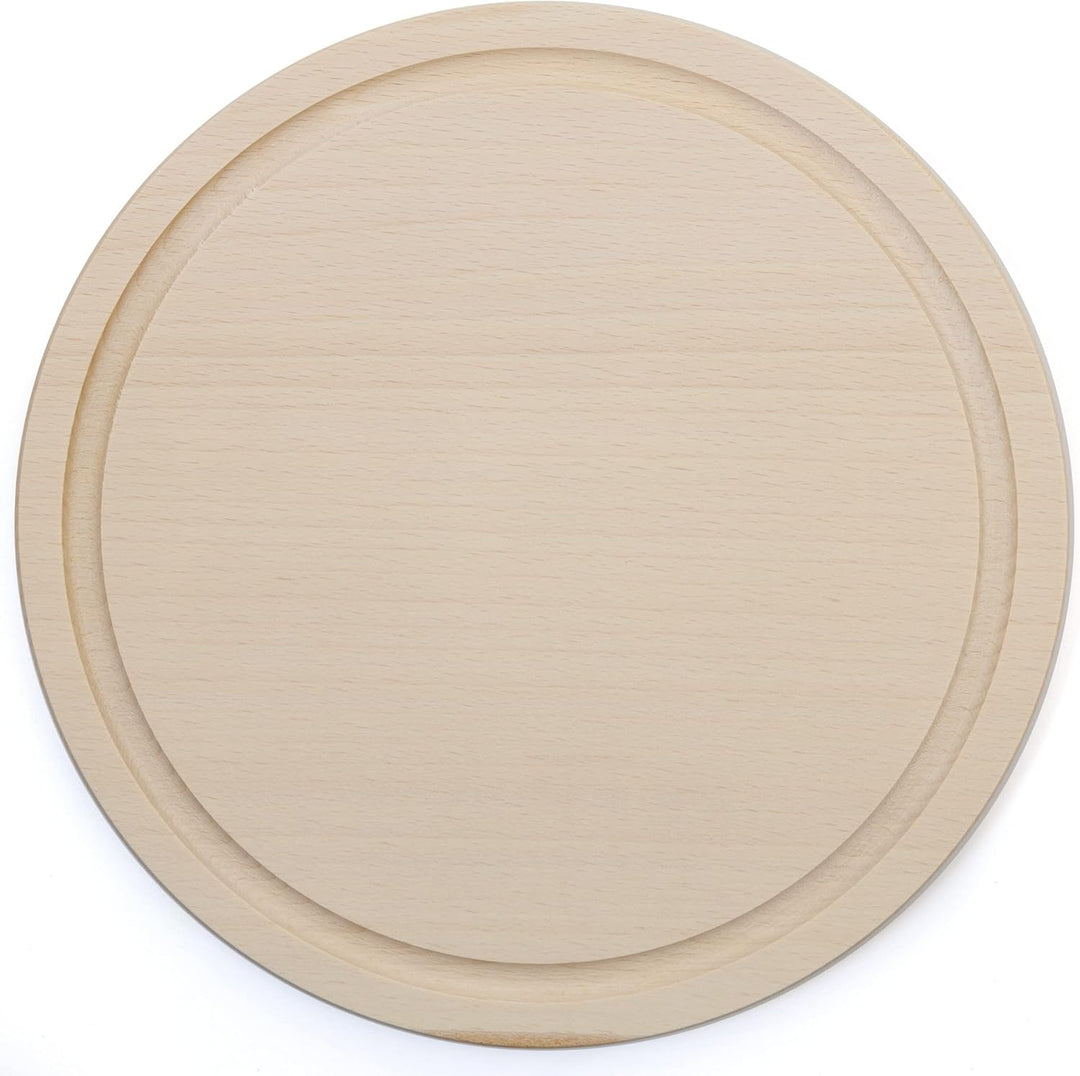 Frühstücksbrettchen rund 25 cm Holz | 6 Stück Schneidbrettchen Set aus Buche