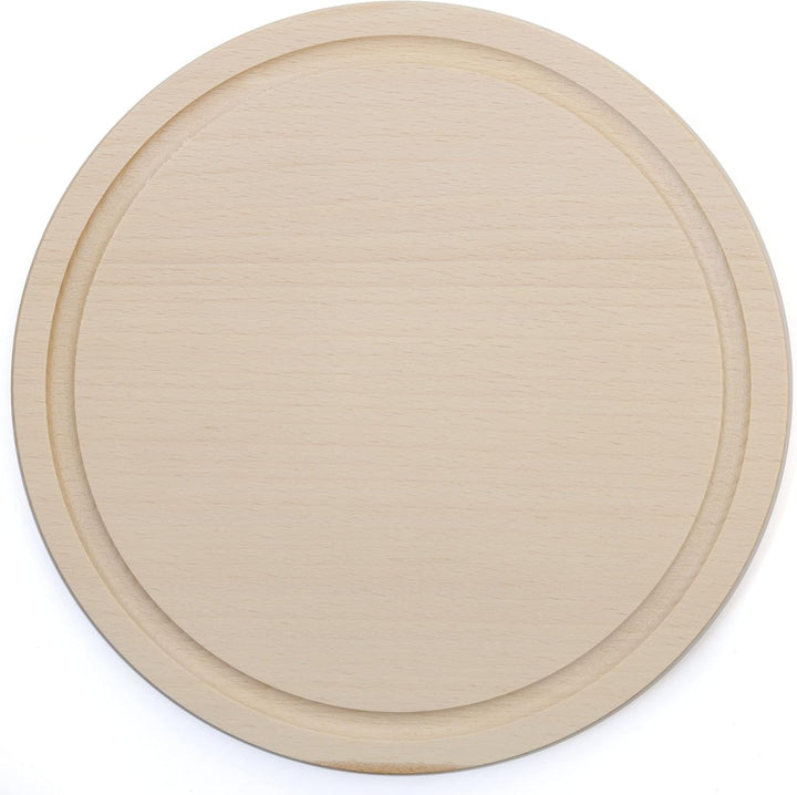 Frühstücksbrettchen rund 25 cm Holz | 6 Stück Schneidbrettchen Set aus Buche