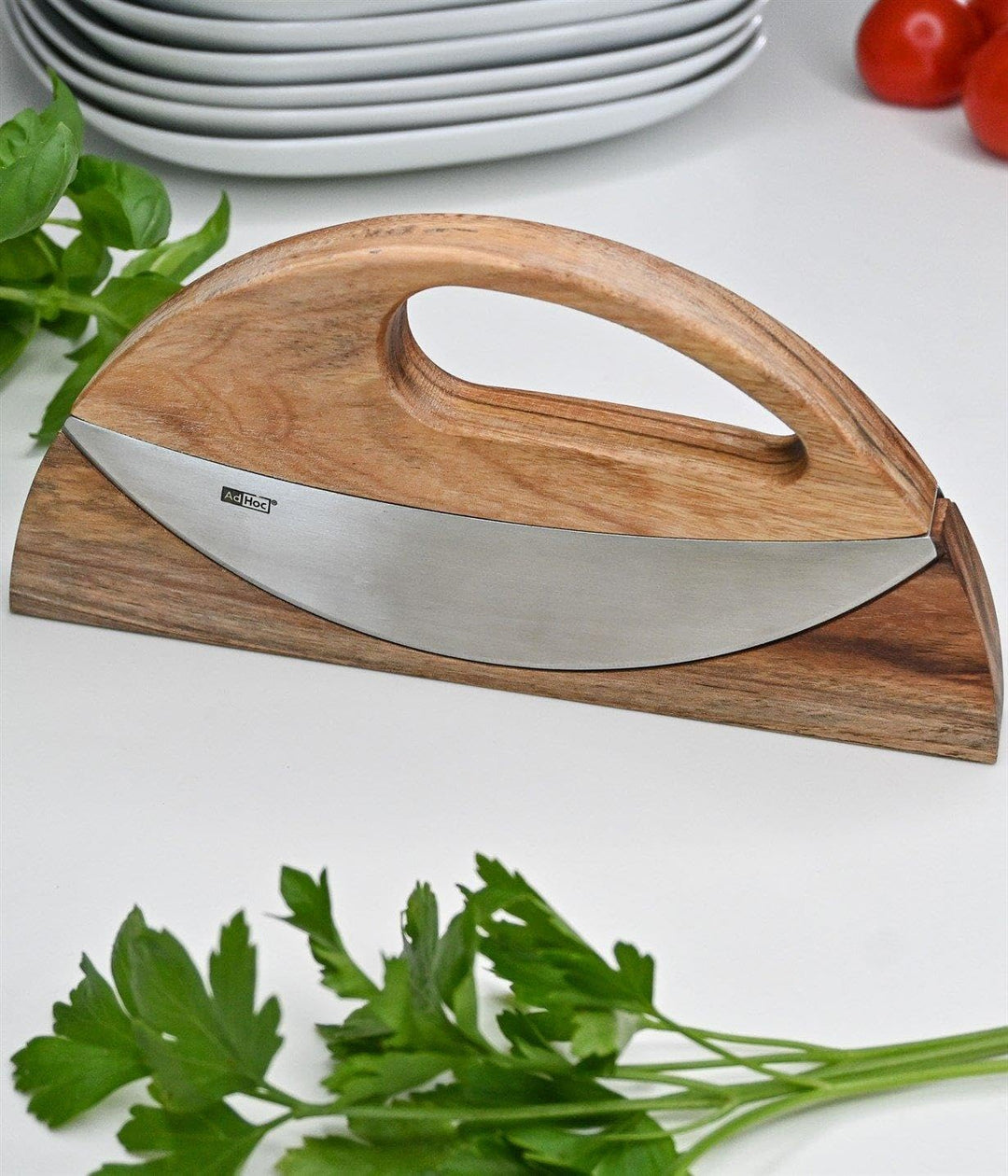 Doppel-Wiegemesser WAVE, 2-schneidiges Messer, Aka