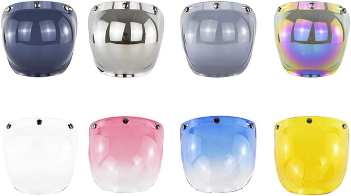 Helm Bubble Shield, Open Face Helm Bubble Visier Motorrad Motorradhelme Zubehör Regenbogen, Regenbog