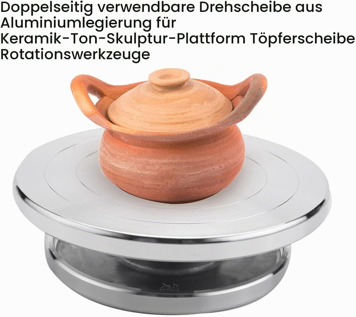 Rund 15 cm Drehbare Manuell Skulptur Bildhauerrad, Doppelseitige Drehscheibe Drehteller für Töpferei