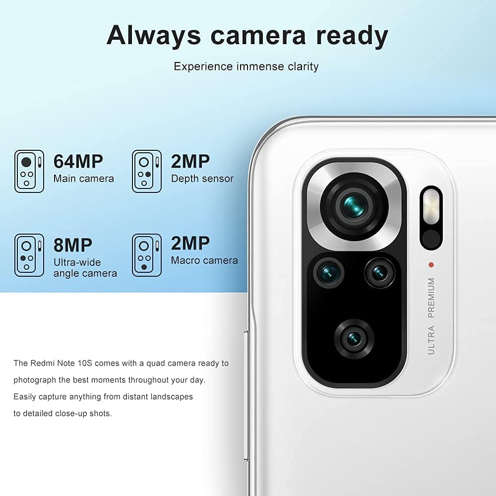 Xiaomi Redmi Note 10S Smartphone RAM 6 GB ROM 64 GB 6,43 '' AMOLED DotDisplay 64 MP Kamera 33 W Schn