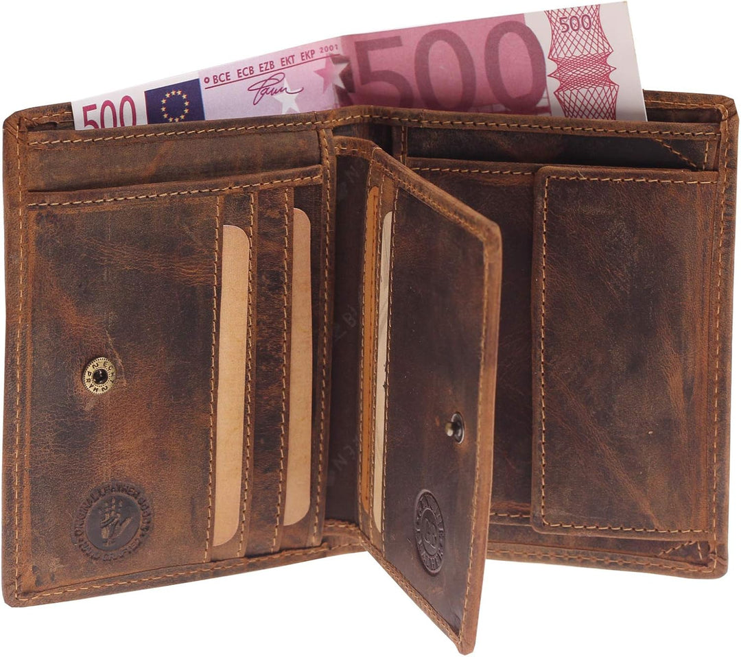 Greenburry Vintage Herren Geldbörse Braun 9,5x12,5x13cm Portemonnaie Geldbeutel