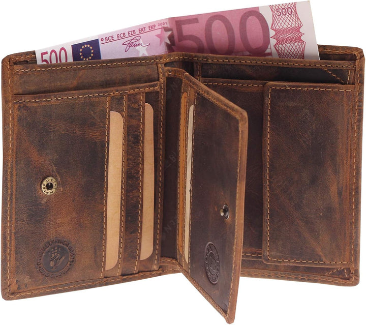 Greenburry Vintage Herren Geldbörse Braun 9,5x12,5x13cm Portemonnaie Geldbeutel