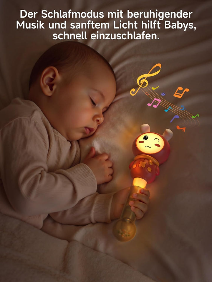 TUMAMA KIDS Rassel Baby Mit 7 Lichter Und Musik，Babyrassel Sensorik Spielzeug, Rattle Musikspielzeug