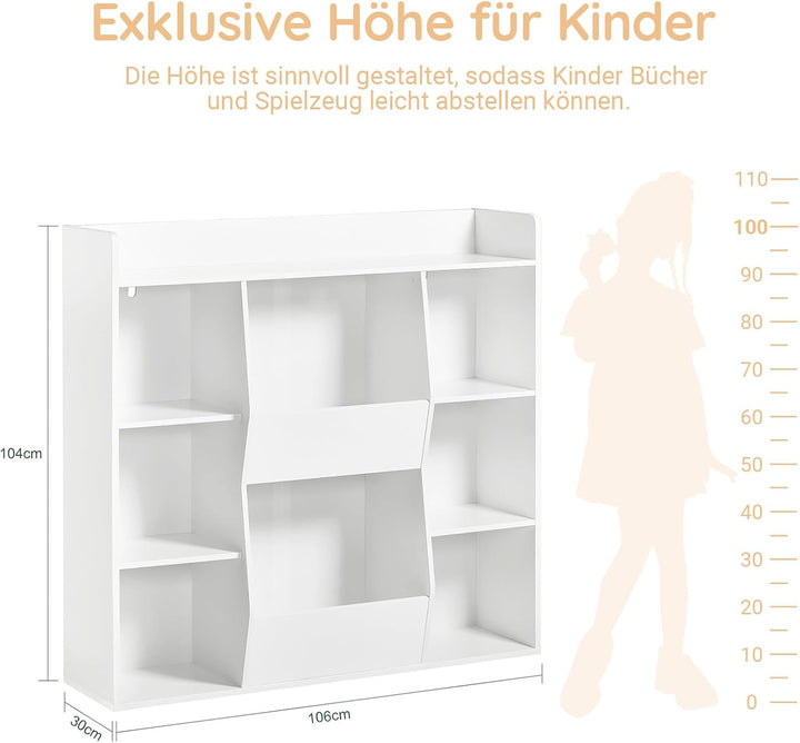 SoBuy Kinder Bücherregal Montessori Regal Kinderzimmer mit 8 Offenes Fach Kinderregal für Spielzeug