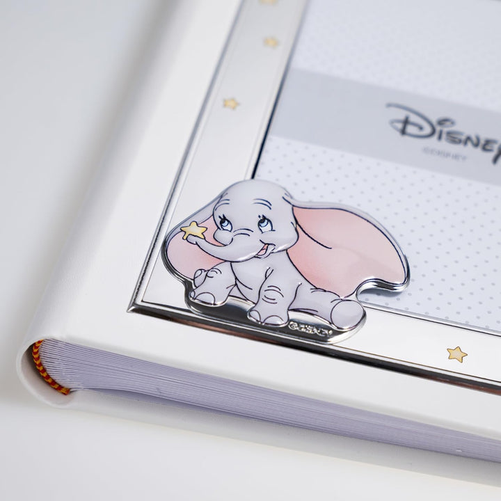 VALENTI & CO. Disney Baby - Dumbo - Fotoalbum für Kinder mit silbernem Fotorahmen für Taufe oder Kin