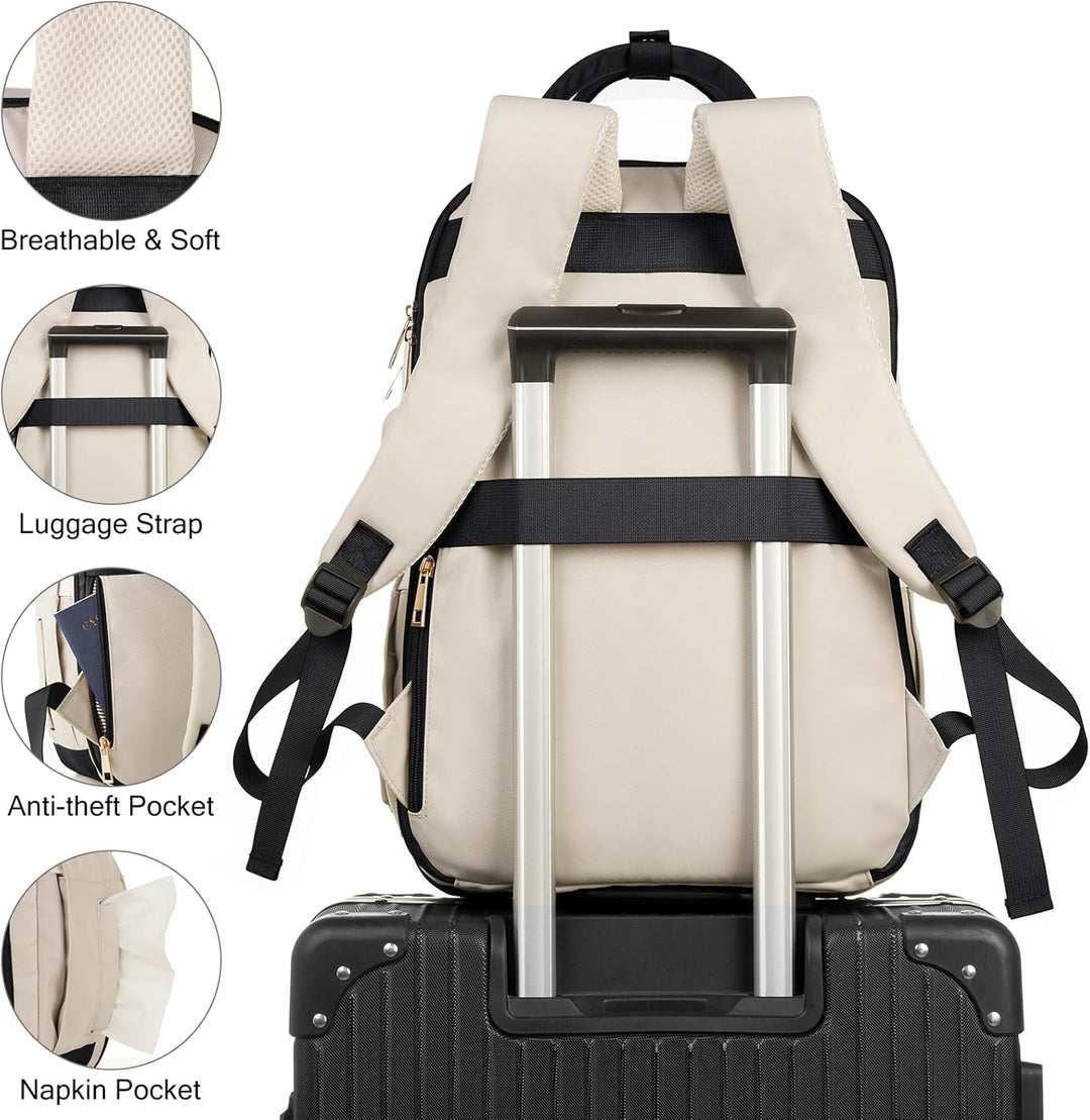 Rucksack Damen 15,6 Zoll Laptop Schulrucksack Mädchen Teenager mit Laptopfach,Schultasche für Schule