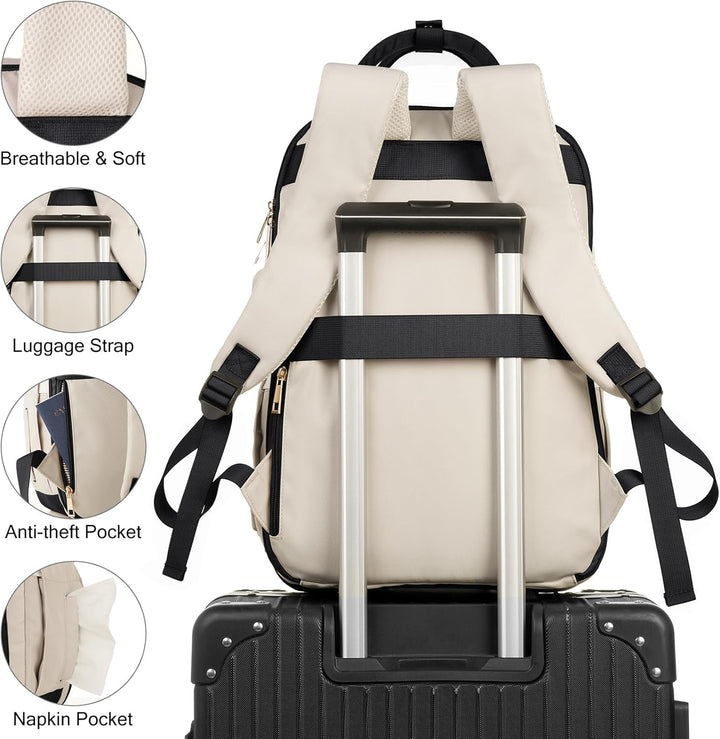 Rucksack Damen 15,6 Zoll Laptop Schulrucksack Mädchen Teenager mit Laptopfach,Schultasche für Schule