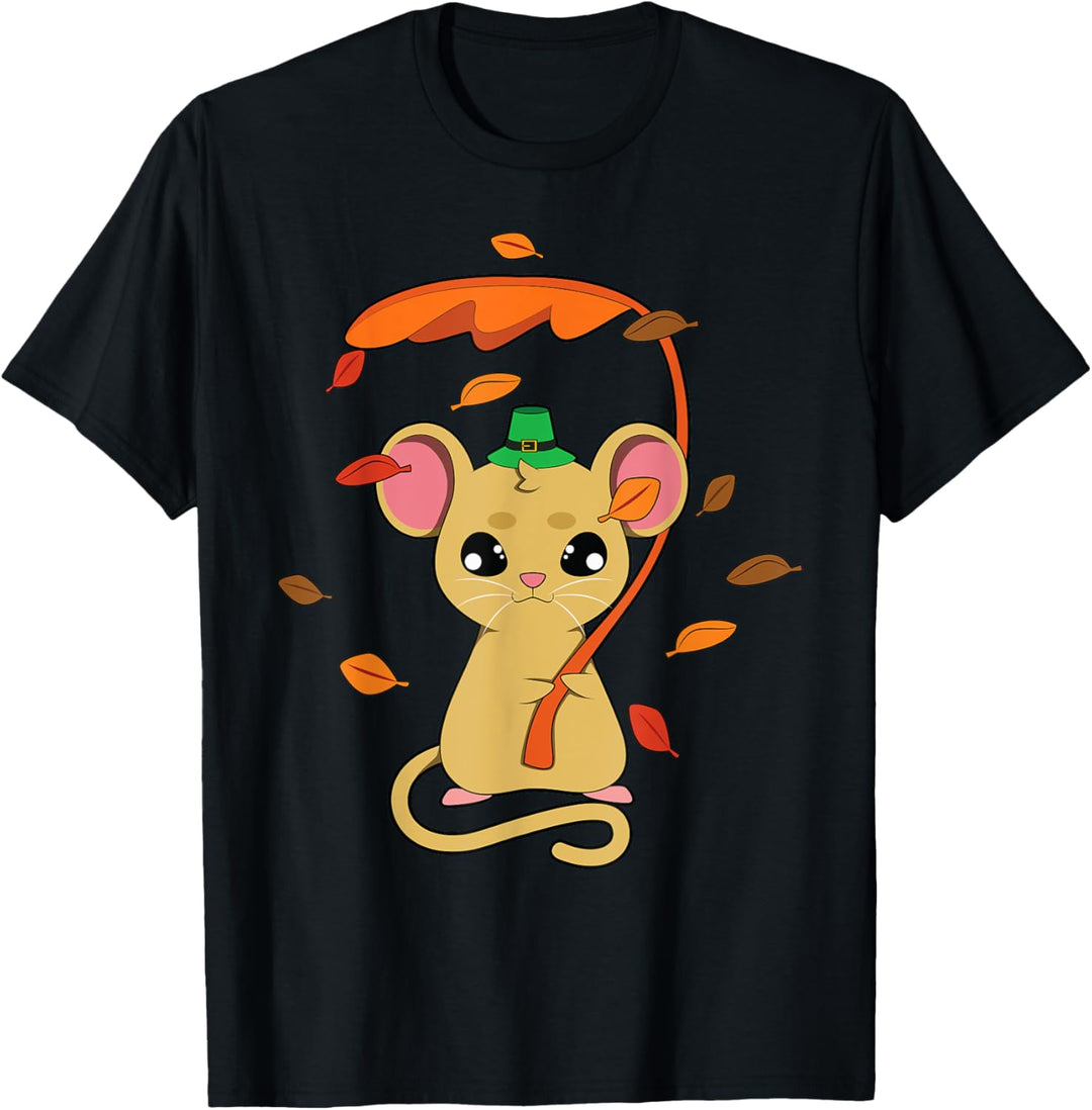 Mäusefallende Blätter im Herbst T-Shirt