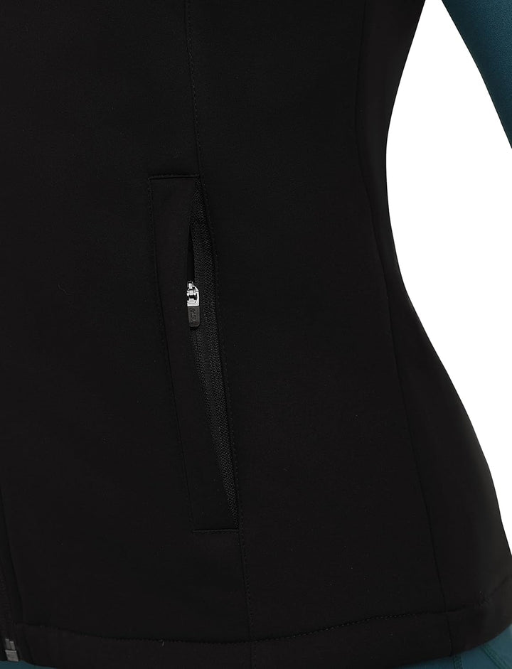 TCA Damen Flyweight winddichte Lauf- und Fahrradweste mit Reissverschlusstaschen, XS Schwarz