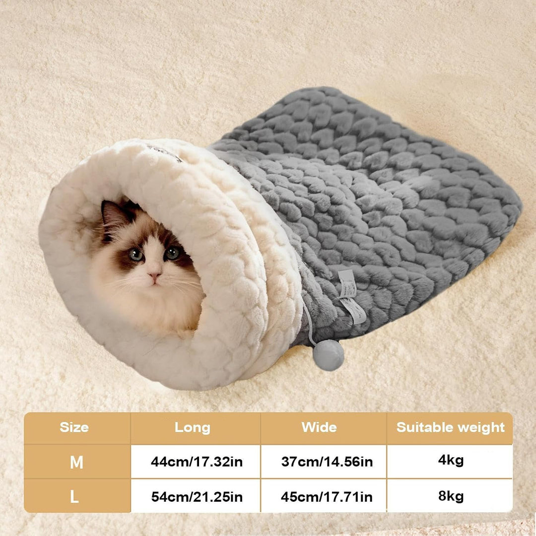 Katzenschlafnest,Kuschelig Warmes Bett Zum Schlafen | Umhüllter Weicher Warmer Schlafsack Für Katze