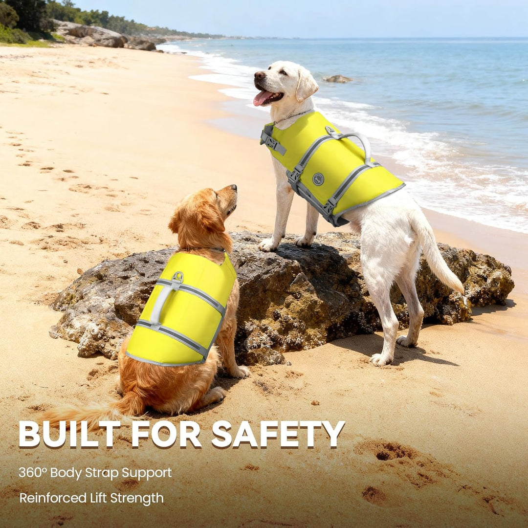 VIVAGLORY Ripstop Hunde Rettungsweste für Kleine Mittel Grosse Hunde Bootfahren, Hund Schwimmweste m