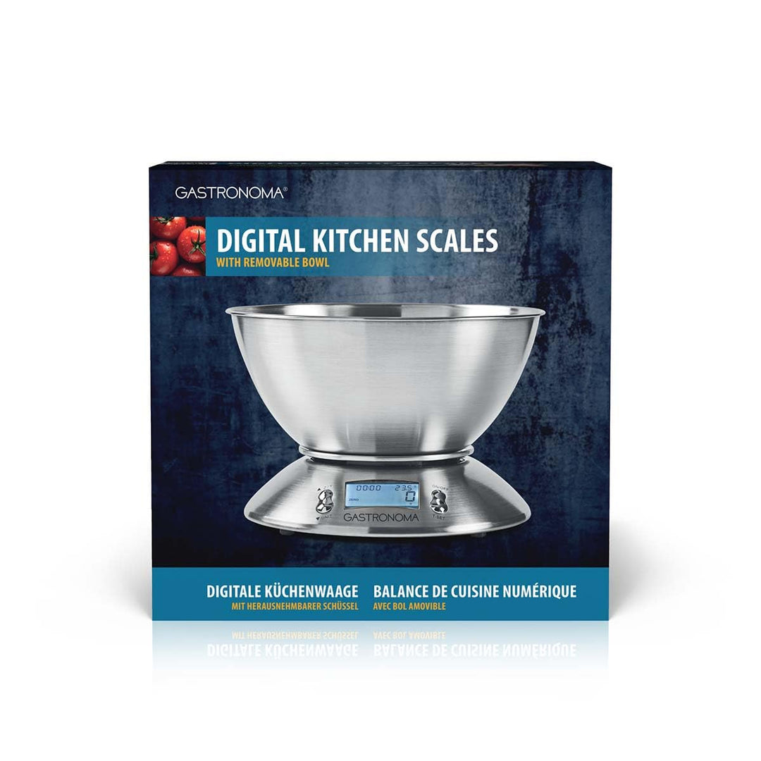 Gastronoma Küchenwaage - Küchenwaage Digital - Waage Küche - Integrierter Timer - Temperatursensor -