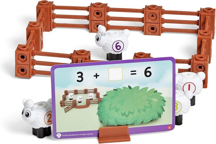 Learning Resources MathLink Würfelset Numberblocks Bauernhof mit Schafen, Alter 3 4 5 6, CBeebies Sp