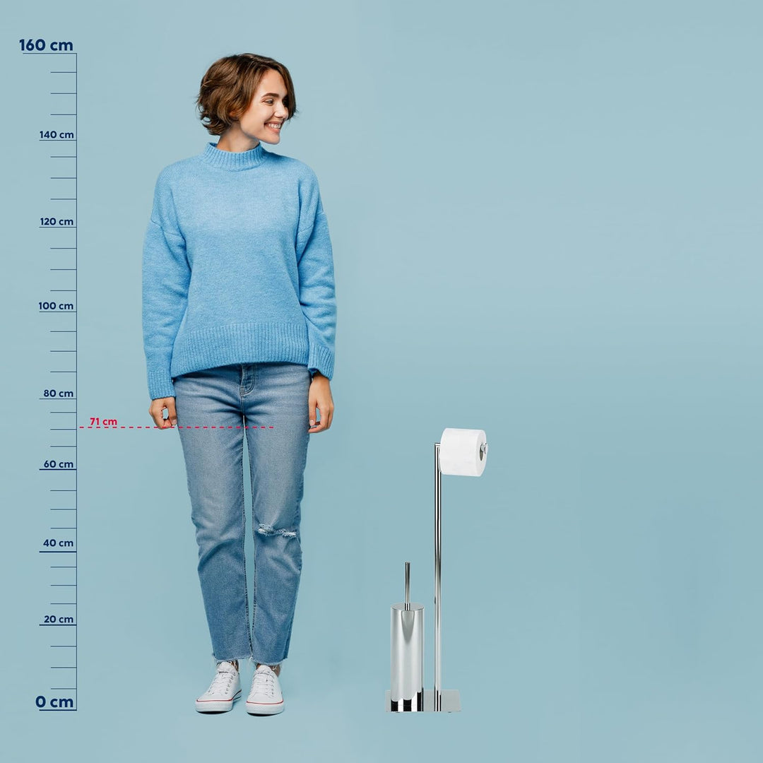 Kela 22490 Toilettengarnitur, WC-Bürstenbehälter und Papierhalterung, Style, Verchromtes Metall, 71c