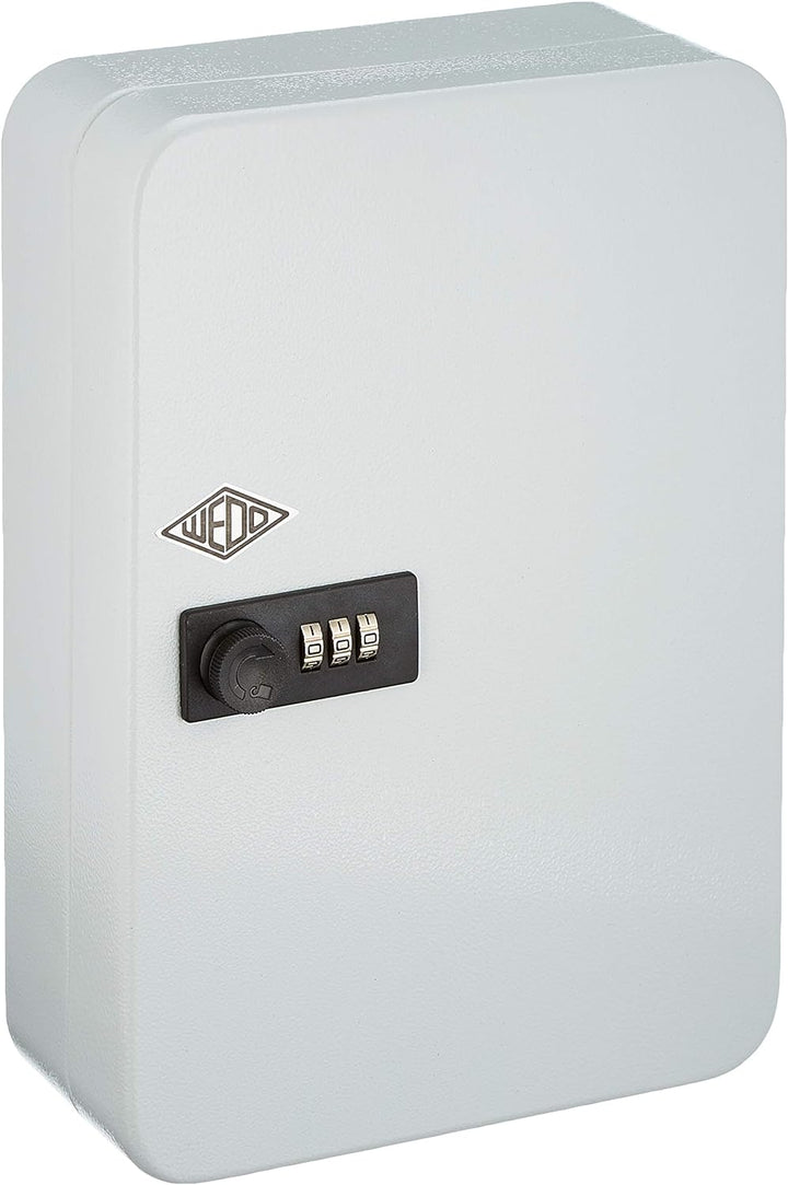 Wedo 10242437 Schlüsselschrank für 24 Schlüssel, 18,6 x 9,4 x 25 cm, Hellgrau & Schlüsselanhänger, 3
