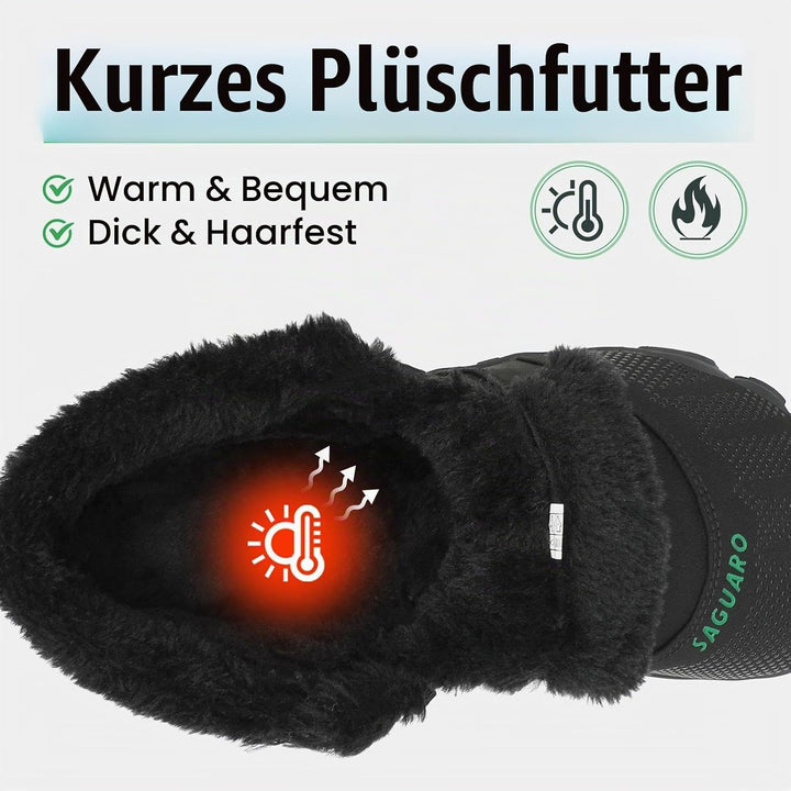SAGUARO Winter Barfussschuhe Unisex - Warm Gefüttert, Breite Zehenbox, Zero-Drop-Sohle für Winterspa