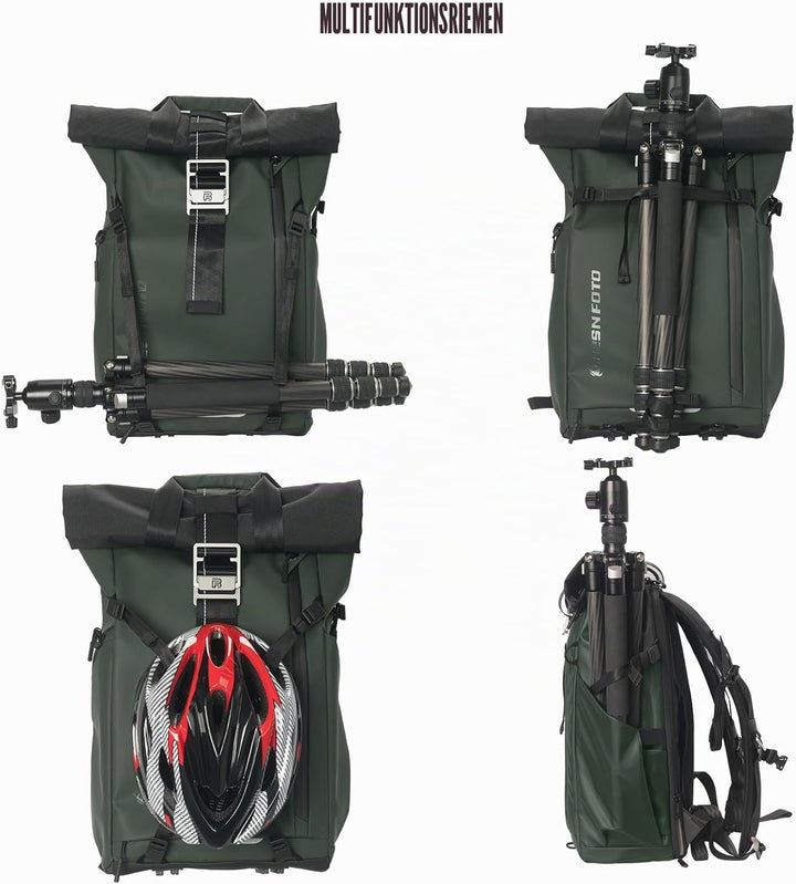 Besnfoto Kamerarucksack Wasserdicht, Fototasche Kameratasche für DSLR SLR spiegellose Kamera mit Lap