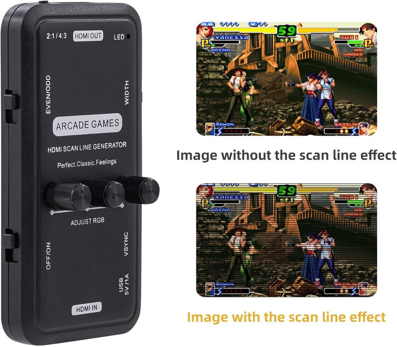 Mcbazel HDMI Scanlinien-Generator Tragbarer Audio-Video-Ausgang Scanline-Generator-Board für alle Re
