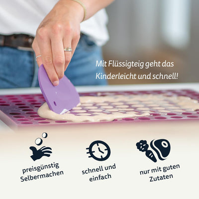 Collory mini Halbkugel (1cm) Silikon Backmatte und Teigschaber Set zur Herstellung von Hundekekse un