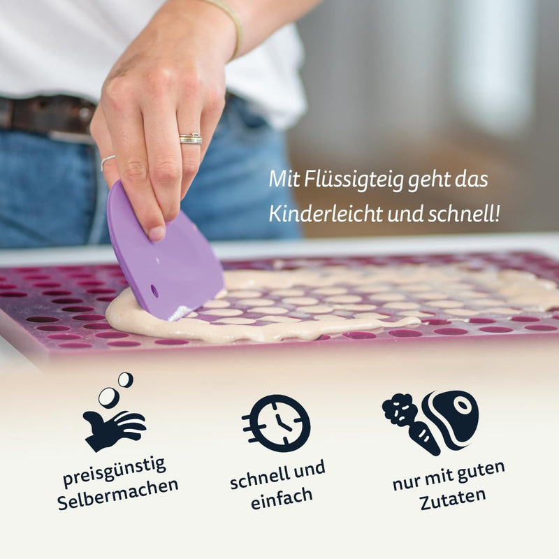 Collory mini Halbkugel (1cm) Silikon Backmatte und Teigschaber Set zur Herstellung von Hundekekse un