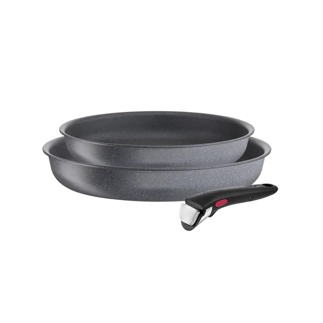TEFAL L3969102 Ingenio Natural Force 2er-Set Bratpfannen 24/28 cm + Antihaft-Griff, alle Herdarten e