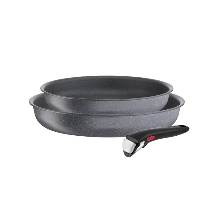 TEFAL L3969102 Ingenio Natural Force 2er-Set Bratpfannen 24/28 cm + Antihaft-Griff, alle Herdarten e