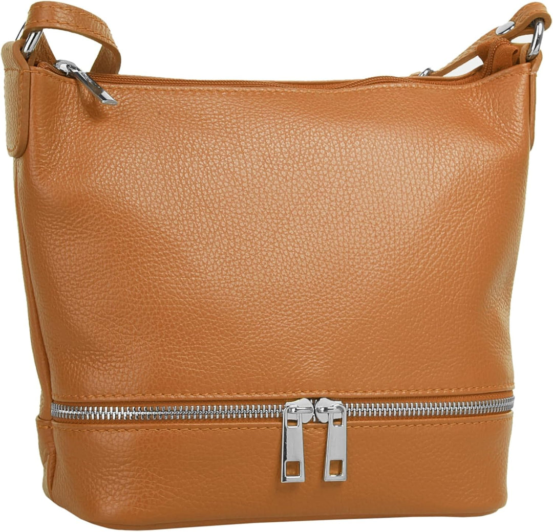 Cluty Umhängetasche echt Leder Damen | Made in Italy, verstellbarer Schultergurt, Handtasche mit Rei