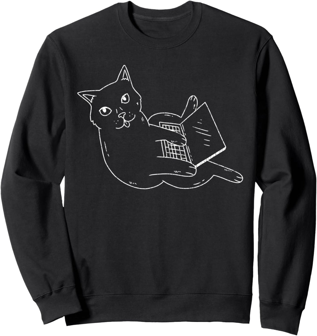 Nerd Katze Lustige Besitzer Grafik Sweatshirt