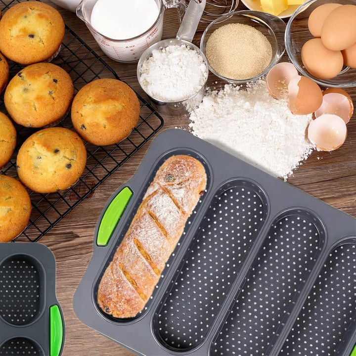 YXIAOO Backform Baguette Backblech Brötchen Brotbackformen Baguetteblech Backen von Baguettebrot Bro