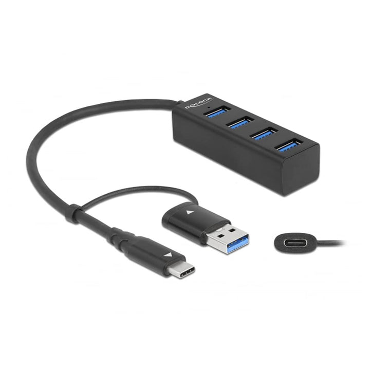Delock 4 Port USB 3.2 Gen 1 Hub mit USB Type-C™ oder USB Typ-A Anschluss