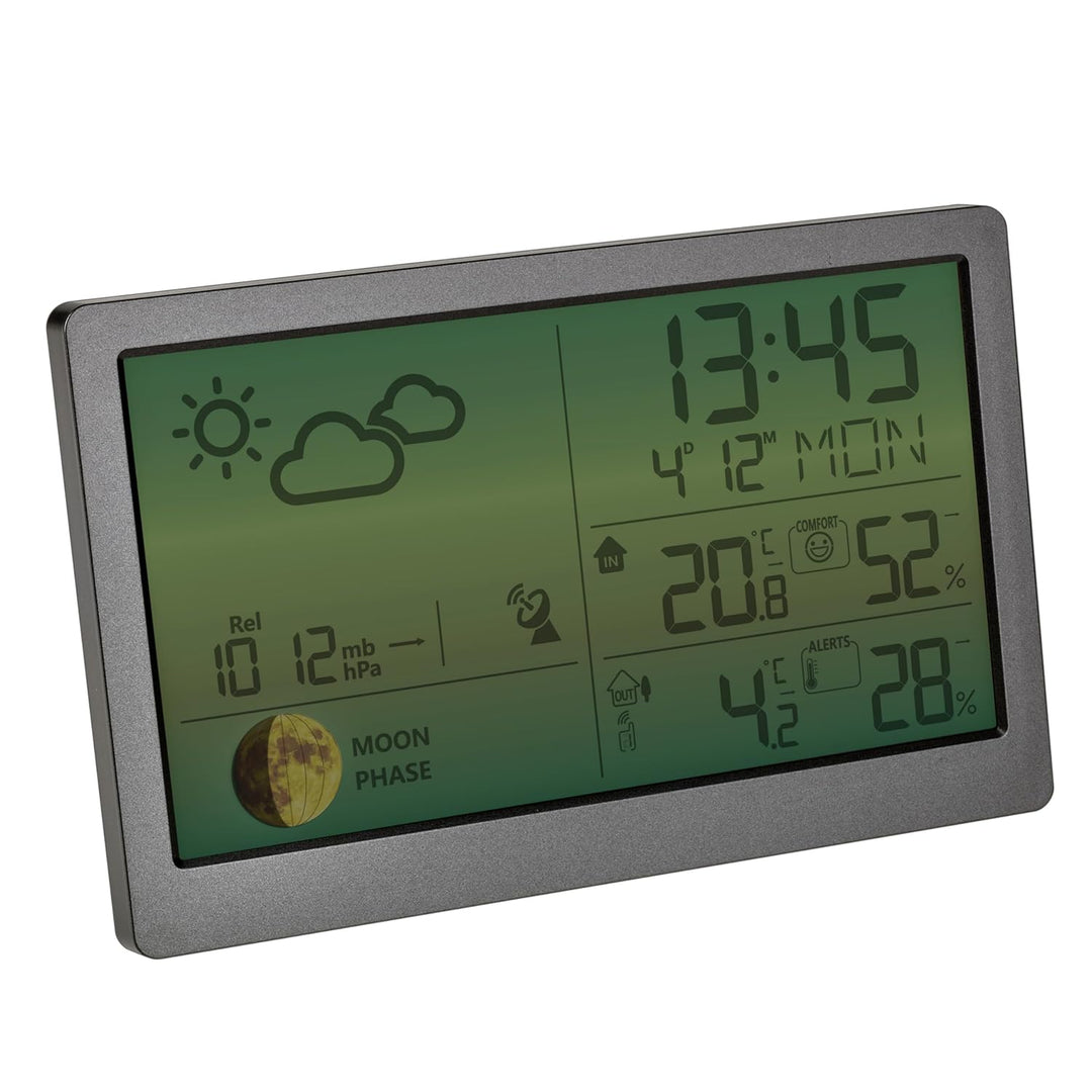 TFA-Dostmann Funk-Wetterstation LUNA SKY TFA 35.1169.10 Wettervorhersage mit Symbolen und Wettertend